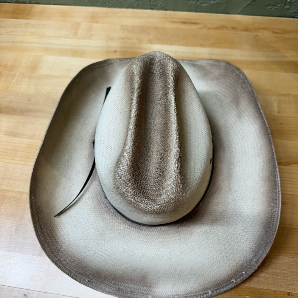 Cowboy’s Resistol Straw Rodeo Hat Size 7 Soft Straw - Picture 7 of 9